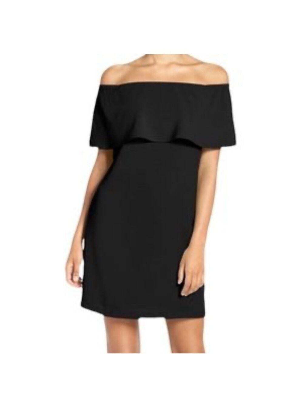 Charles Henry Womens Little Black Dress Size XL Off The Shoulder Cocktail Formal